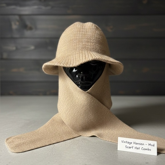 Hansen Other - Vintage Hansen Knit Hat Scarf Combo, 60s/70s Mod, Made in USA